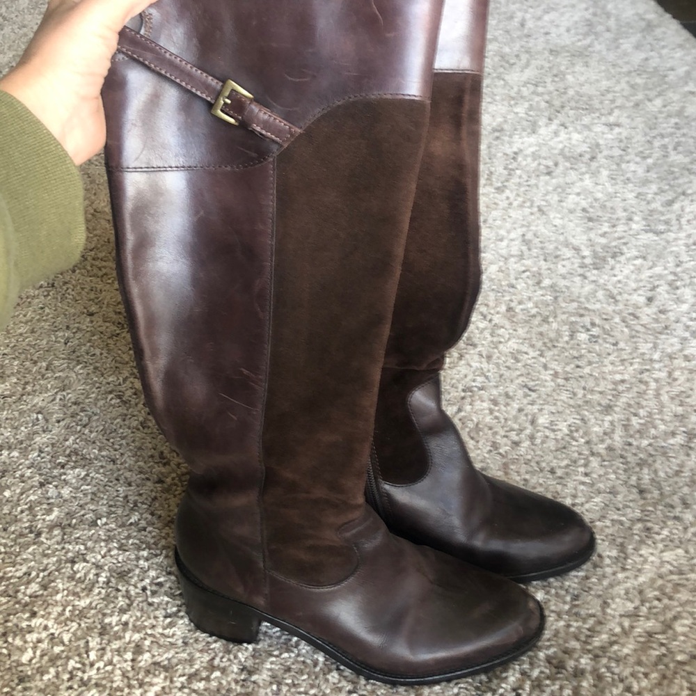 Leather and suede boots